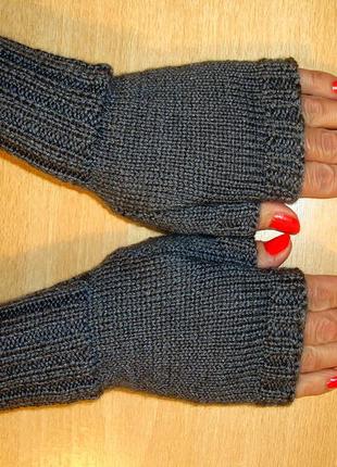 Митенки - перчатки без пальцев вязаные - ультракомфорт и тепло