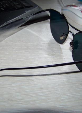 Солнцезащитные очки с усиленной черной оправой метал и антирефлексом на красном зеркале4 фото