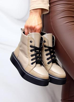 Кеди на потовщеній підошві  натур. шкіра  різні кольори