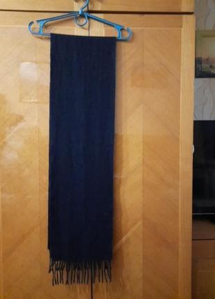 100% ламбсвул dents established 1777 брендовий вовняний темно - синій шарф
