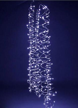 Новогодняя гирлянда "капля росы" ( конский хвост ) 10 нитей, 200led длина 2м3 фото