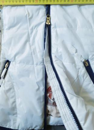 Куртка белая пуховик короткая с меховым воротником брендовая 44 46 48 506 фото