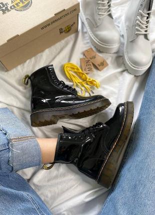 Жіночі черевики dr. martens 1460 black gloss знижка sale 🖤 smb