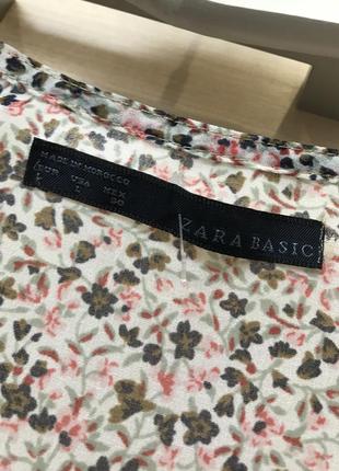 Нежная блузочка zara с бантиком и в милый цветочный принт3 фото