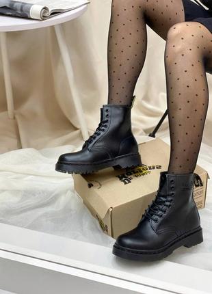 Жіночі черевики dr. martens 1460 total black logo знижка sale 🖤 smb