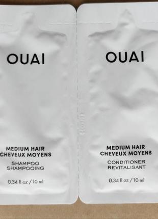 Набор пробников: шампунь + кондиционер ouai medium hair conditioner +  shampoo4 фото