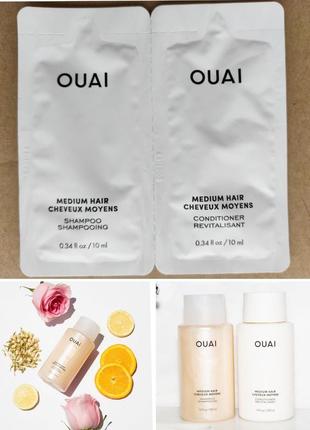 Набор пробников: шампунь + кондиционер ouai medium hair conditioner +  shampoo