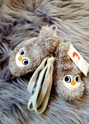 Рукавиці на шнурку, рукавиці для хлопчика, пухнасті рукавиці, теплі царапки