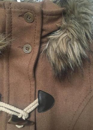 Бежевое пальто дафлкот парка h&m logg с капюшоном скидка !5 фото