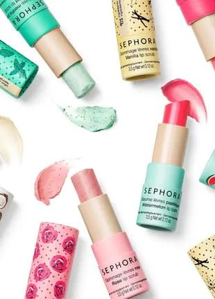 Бальзам для губ sephora, блеск, бальзам-скраб для губ, помада-пилинг, сефора2 фото