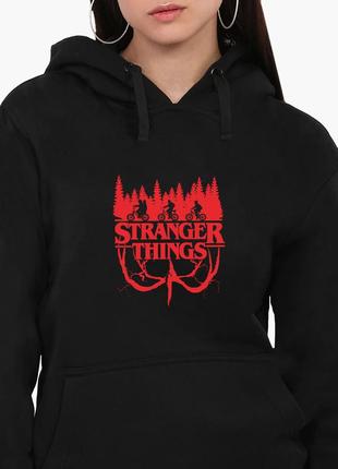 Худи женский очень странные дела (stranger things) кенгуру (8921-3574) черный xl