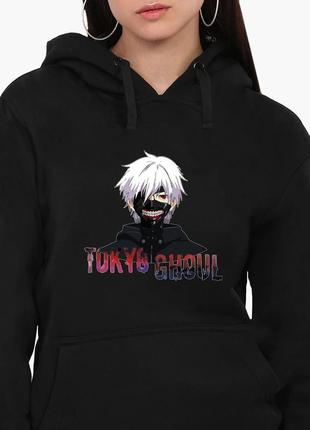 Худи женский токийский гуль кэн канэки (tokyo ghoul) кенгуру (8921-3528) черный xl1 фото