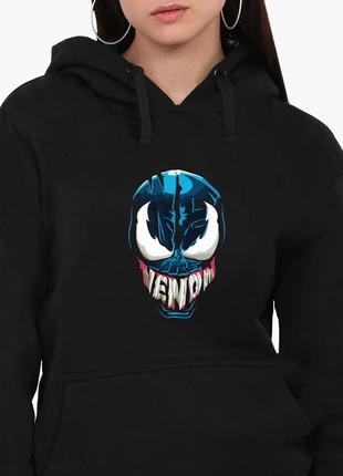 Худи женский веном (venom) кенгуру (8921-3421) черный l