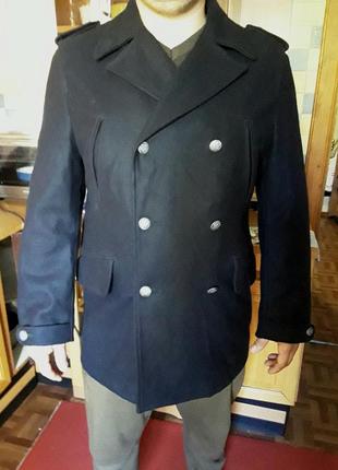 Шерстяное двубортное пальто на высоки рост1 фото