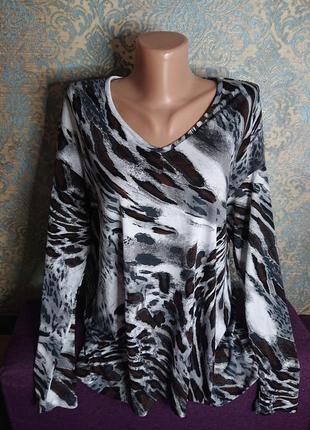 Женская блуза с длинным рукавом блузка блузочка большой размер батал 50 /52/54 кофта кофточка2 фото
