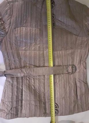 Куртка женская демисезонная под пояс с капюшоном бежевый капучино  46  48   527 фото