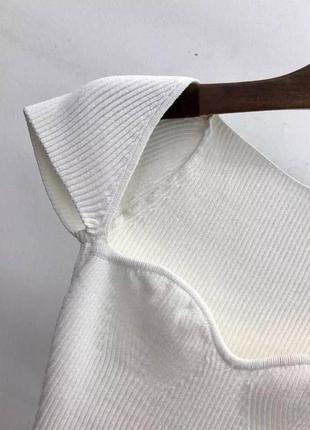 🔥sale базова святкова блуза в рубчик в вирізом каре 2 кольори2 фото