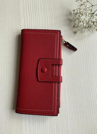 Жіночий червоний гаманець-клатч з екошкіри
