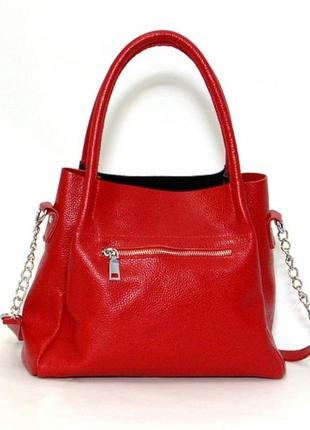 Вишукана шкіряна червона+чорна кроко жіноча сумка, кольори в асортименті7 фото