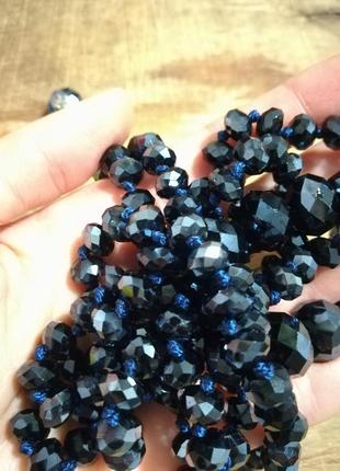 Набор украшений с сине-черным переливом