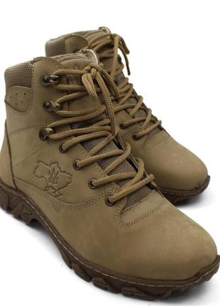 Тактические ботинки,берцы зимние мужские кайот кожа+кордура+байка военные, армейские ссу всу (зима 2022-2023)6 фото