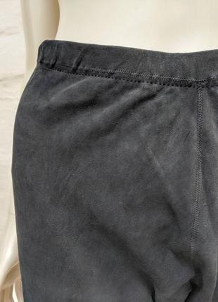 Итальянские кожаные велюровые облегающие брюки6 фото