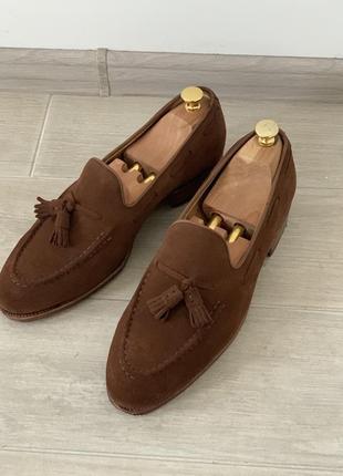 Мужские замшевые коричневые туфли лоферы meermin goodyear welted 8,5 42,5 28 см