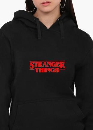 Худи женский очень странные дела (stranger things) кенгуру (8921-3567) черный m