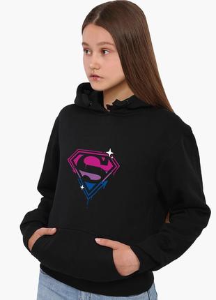 Худи женский супергёрл (supergirl) кенгуру (8921-3460) черный xl3 фото