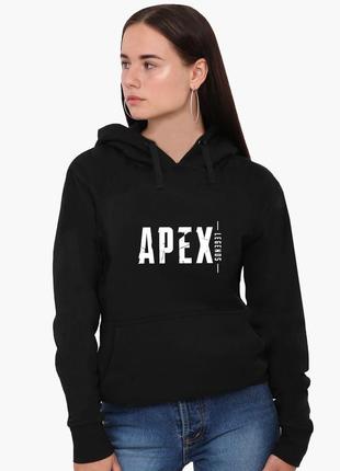 Худи женский апекс леджендс лого (apex legends logo) кенгуру (8921-3499) черный xl2 фото