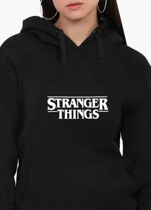 Худи женский очень странные дела (stranger things) кенгуру (8921-3403) черный xxl