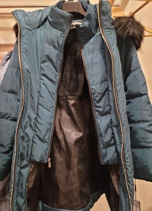 Зимова курточка смарагдового кольору6 фото