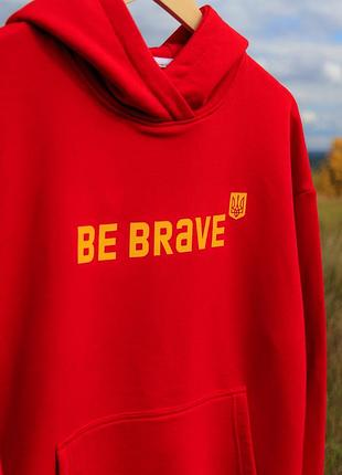 Худі оверсайз be brave (томатний колір) 2