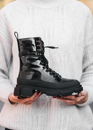 🍁both gao high boots black🍁ботинки жіночі чорні осінь-весна, черевики жіночі чорні, ботинки женские чёрные демисезонные