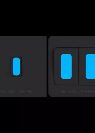 Набор люминесцентных наклеек на выключатель голубых, размер стикера 25шт., впитывают свет и светятся2 фото