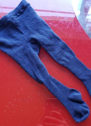 Reflex шерстяные колготки новорожденному малышу 0-3-6м 50-56-62-68см синие