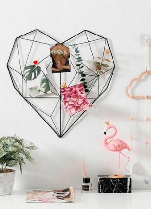 Настінний органайзер мудборд серце (moodboard) чорний