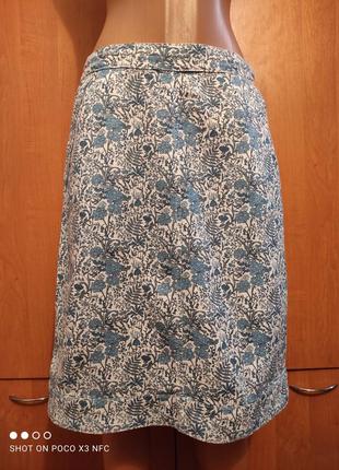 Красивая льняная юбка с карманами пот-41 см