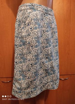 Красивая льняная юбка с карманами пот-41 см2 фото