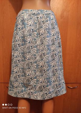 Красивая льняная юбка с карманами пот-41 см4 фото