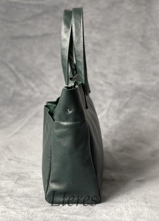 Шкіряна темно-зелена сумка, кольори в асортименті8 фото
