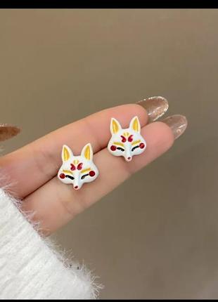 Крутые серьги лиса лисичка сережки азия япония кицуне1 фото
