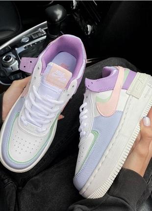 Nike air force 1 shadow multicolor разноцветные кроссовки найк фиолетовые сиреневые пастельные весна осень лето демисезон скидка акция распродажа