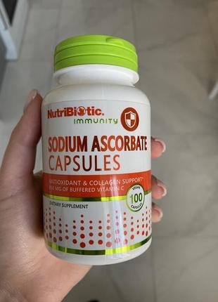 Sodium ascorbate в капсулах nutribiotic вітаміни c вітамін iherb 100 капсул аскорбат натрію4 фото