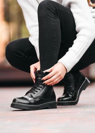 Зимові жіночі черевики dr. martens, женские зимние ботинки доктор мартинс