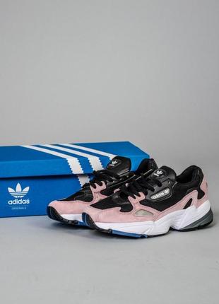 Жіночі кросівки adidas falcon black pink white / smb6 фото