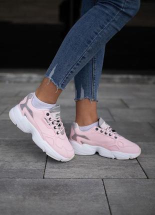Жіночі кросівки adidas falcon pink white / smb
