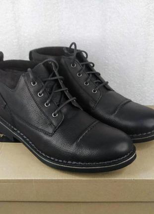 Ботинки clarks lawes top black оригинал кожа мех