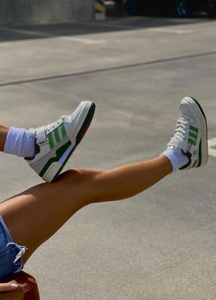 Жіночі кросівки adidas new forum white green / smb8 фото