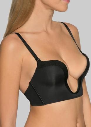 80-d чёрный бюст на лягушачих лапках с глубоким декольте wonderbra w00j5